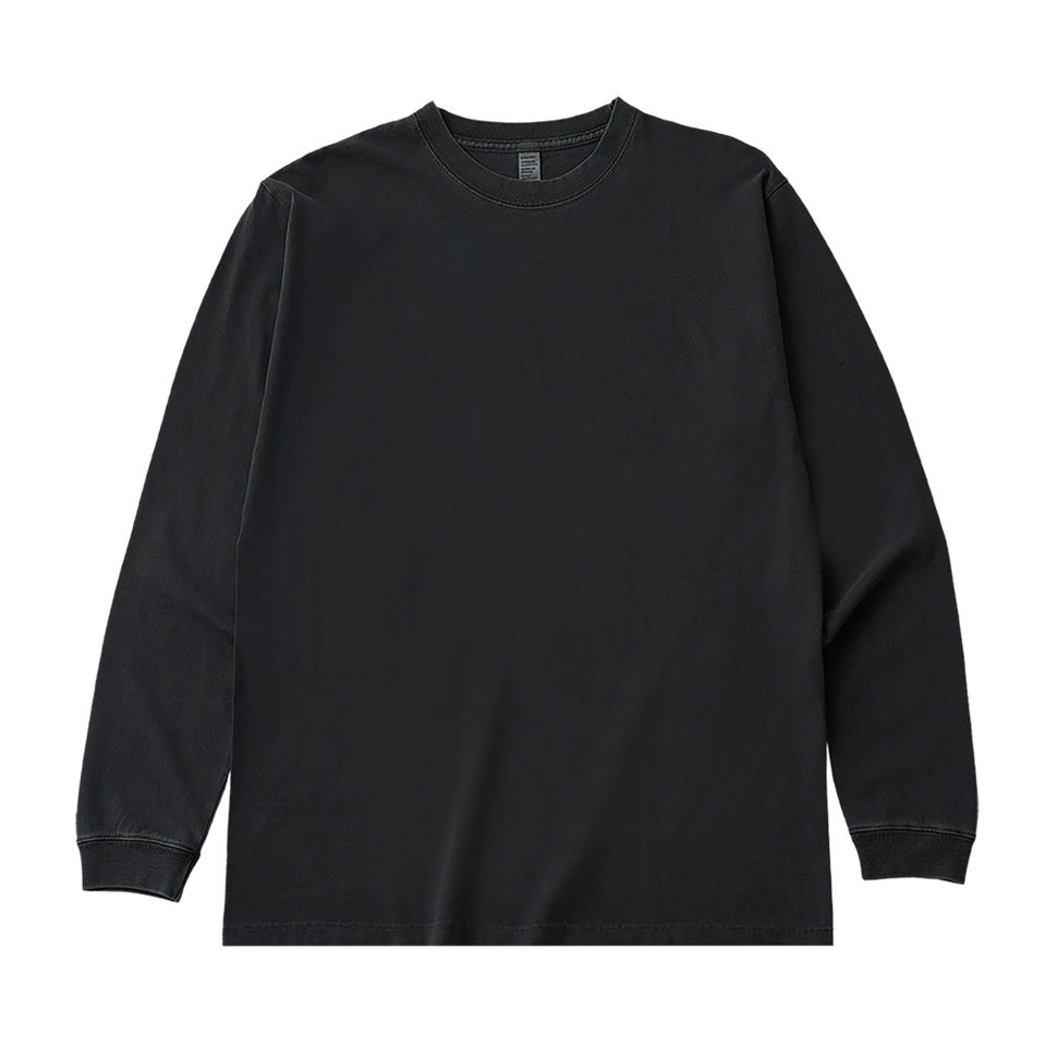 6.6オンス ロングスリーブガーメントダイTシャツ（1.6インチリブ）の画像02