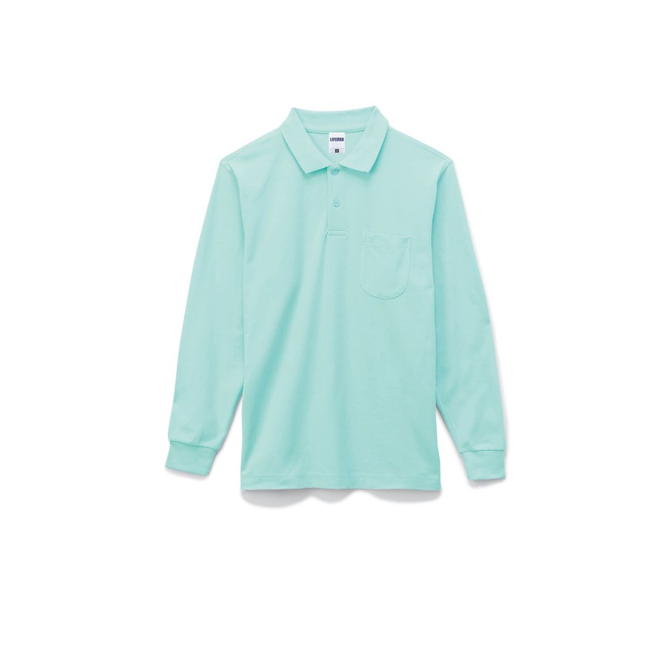 ポケット付CVC鹿の子ドライ長袖ポロシャツの画像09